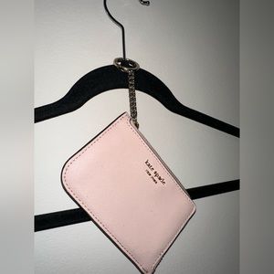 Kate Space Blush Leather Keychain Wallet